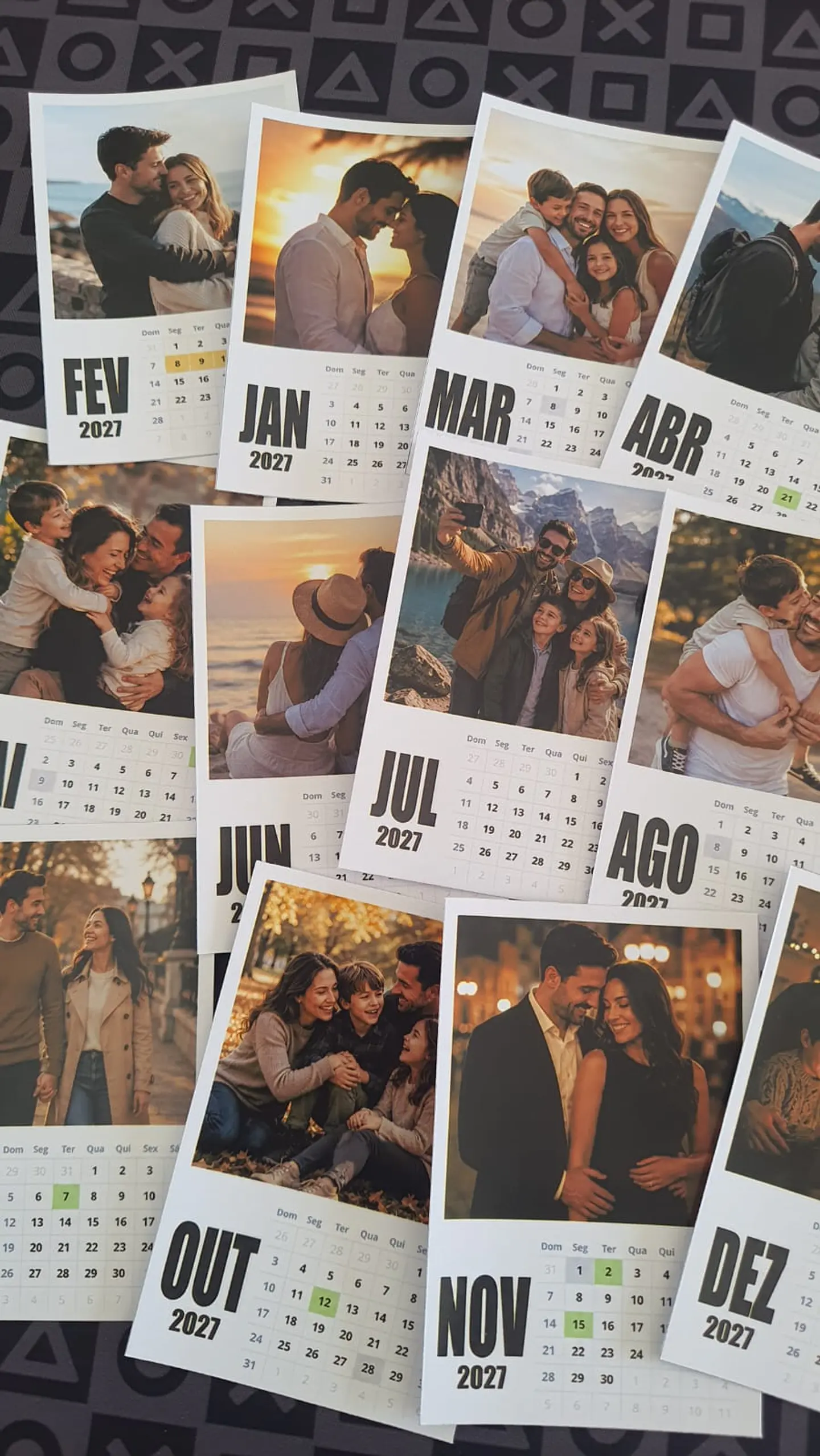 Calendário Polaroid 2027 Editável Canva PDF PNG 9