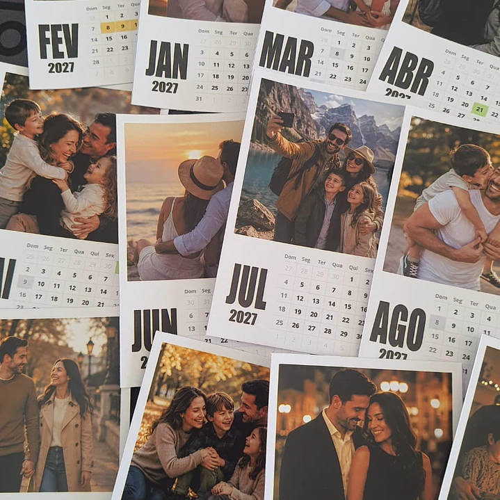 Calendário Polaroid 2027 Editável Canva PDF PNG 9