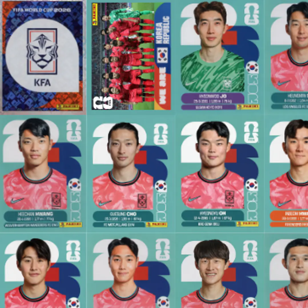 Figurinhas Coreia do Sul Copa 2026 para Imprimir (PDF) | Seleção Completa 3
