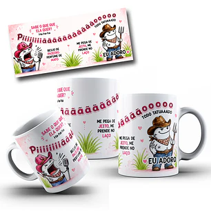Artes para Caneca SABE O QUE QUE ELA QUER? Ha-ha-ha, Piiiiiiãããããããoooooo, TODO TATUAAADO em Png