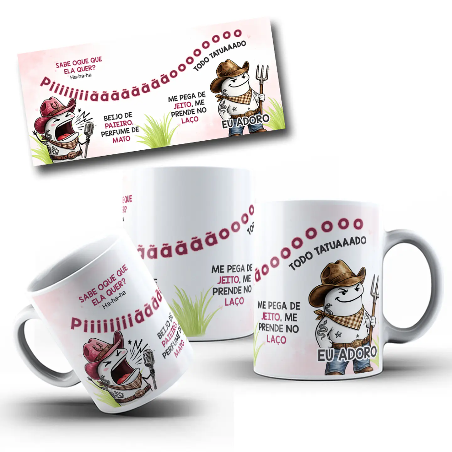 Artes para Caneca SABE O QUE QUE ELA QUER? Ha-ha-ha, Piiiiiiãããããããoooooo, TODO TATUAAADO em Png 2