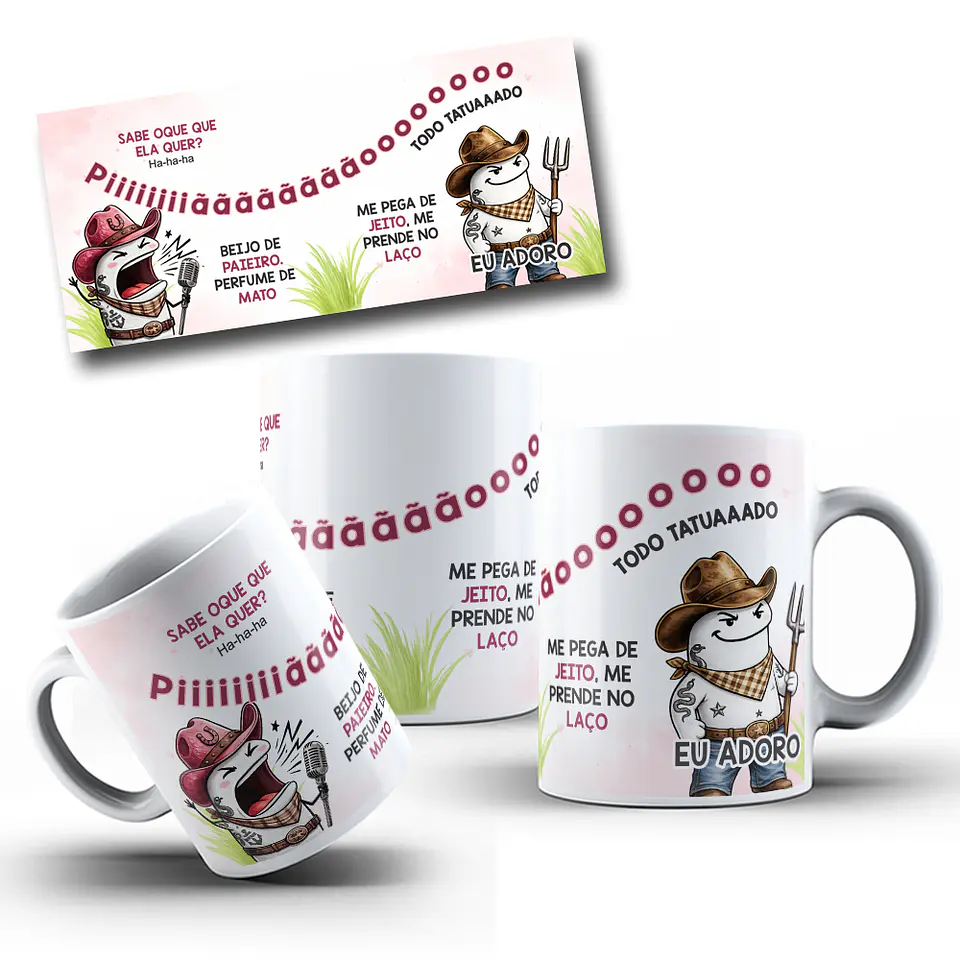 Artes para Caneca SABE O QUE QUE ELA QUER? Ha-ha-ha, Piiiiiiãããããããoooooo, TODO TATUAAADO em Png 2
