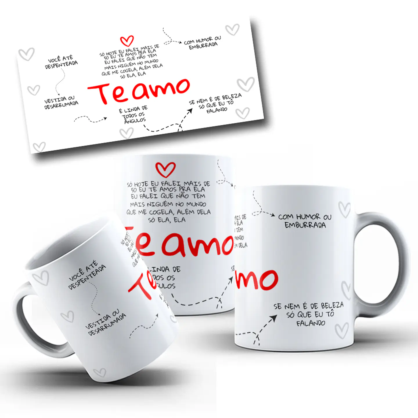 Arte Caneca Arte Caneca Você até despenteada, vestida ou desarrumada, só hoje eu falei mais de 50 eu te amo Arquivo em Pdf 2