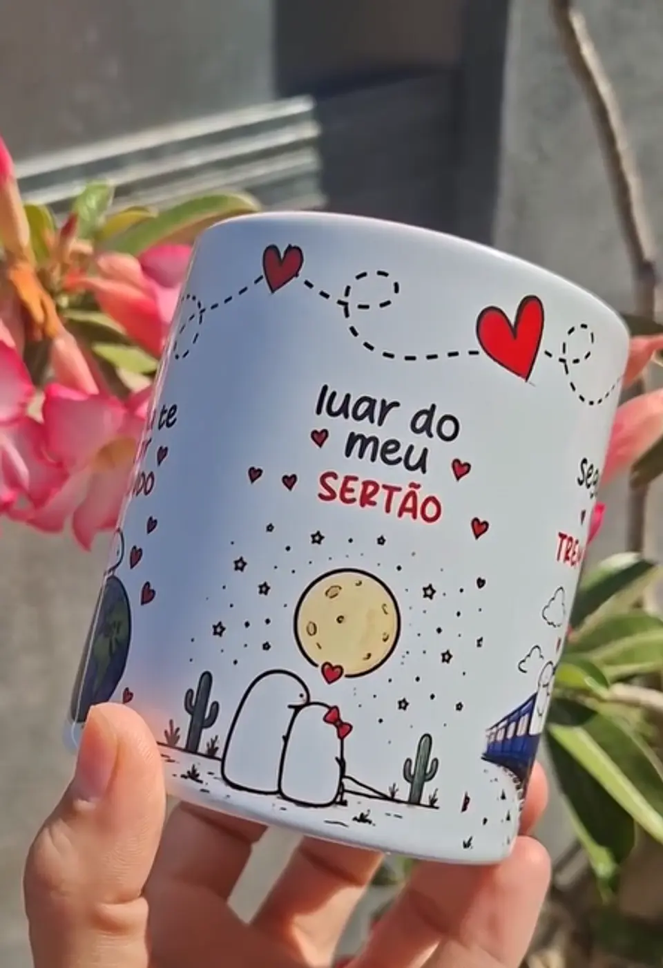 Arte Caneca Te dou o meu coração, queria te dar o mundo, luar do meu sertão, seguindo no trem azul. Arquivo em Pdf  3