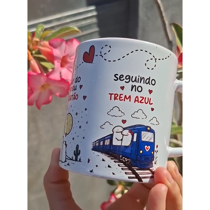 Arte Caneca Te dou o meu coração, queria te dar o mundo, luar do meu sertão, seguindo no trem azul. Arquivo em Pdf  4