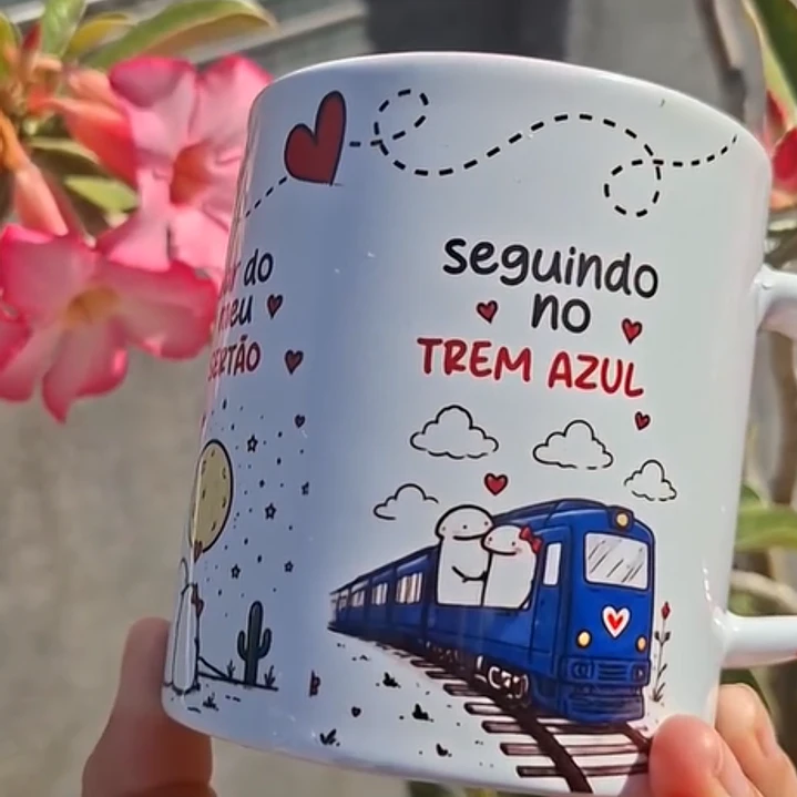 Arte Caneca Te dou o meu coração, queria te dar o mundo, luar do meu sertão, seguindo no trem azul. Arquivo em Pdf  4