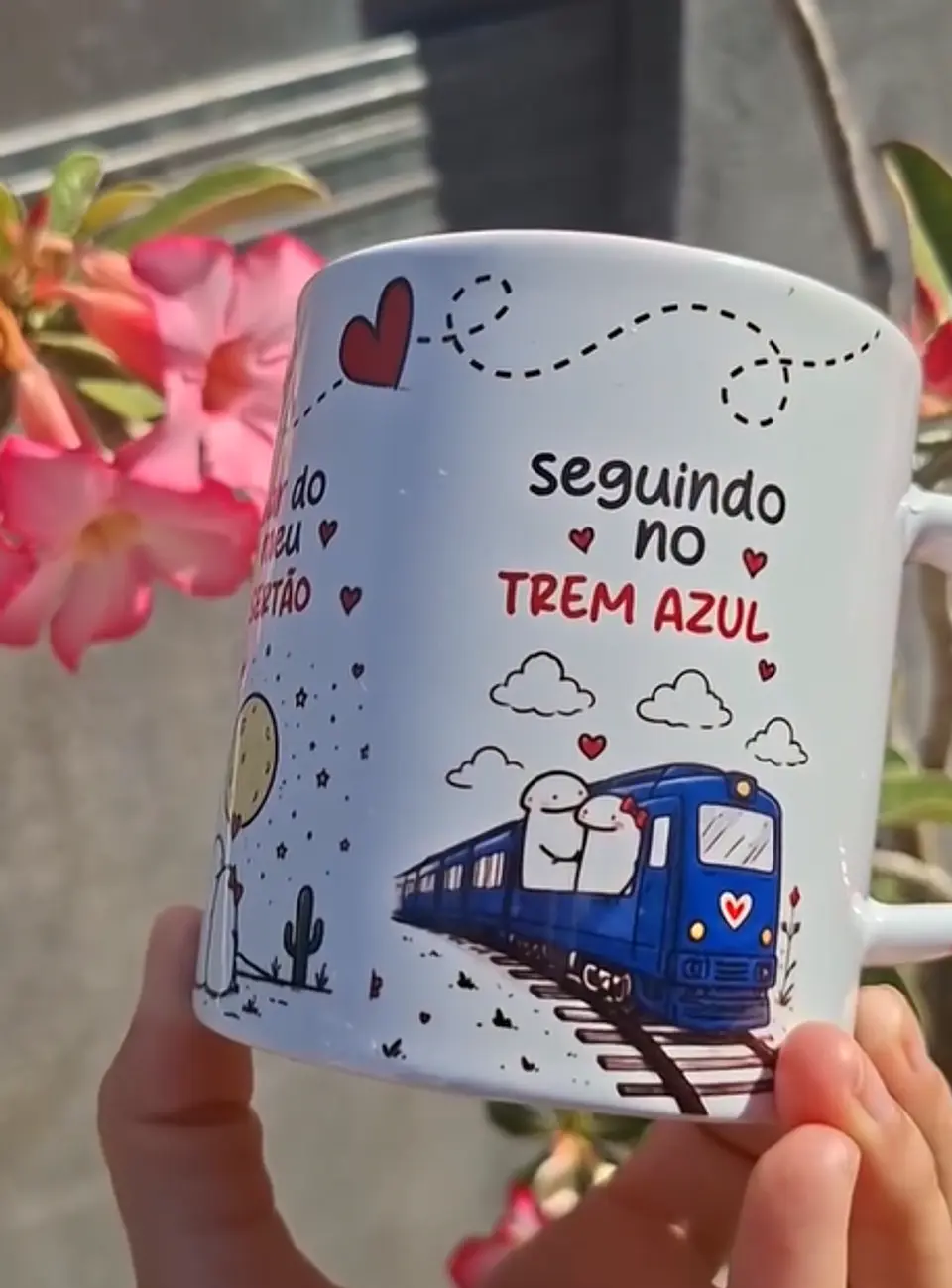 Arte Caneca Te dou o meu coração, queria te dar o mundo, luar do meu sertão, seguindo no trem azul. Arquivo em Pdf  4