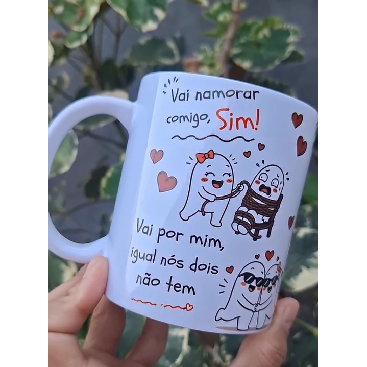 Arte Caneca Vai namorar comigo? Sim!, Se reclamar, cê vai casar também, Seu coração é meu e o meu é seu também, Vai por mim, igual nós dois não tem, Com comunhão de bens. Arquivo em Pdf  1