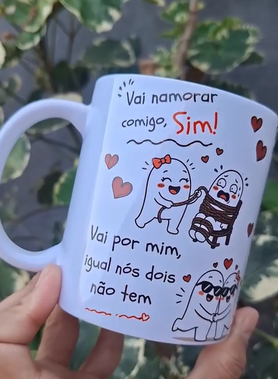 Arte Caneca Vai namorar comigo? Sim!, Se reclamar, cê vai casar também, Seu coração é meu e o meu é seu também, Vai por mim, igual nós dois não tem, Com comunhão de bens. Arquivo em Pdf  1