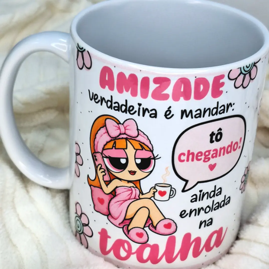 3 Artes para Caneca Amizade Verdadeira Meninas Super Poderosas Arquivo em Png 2