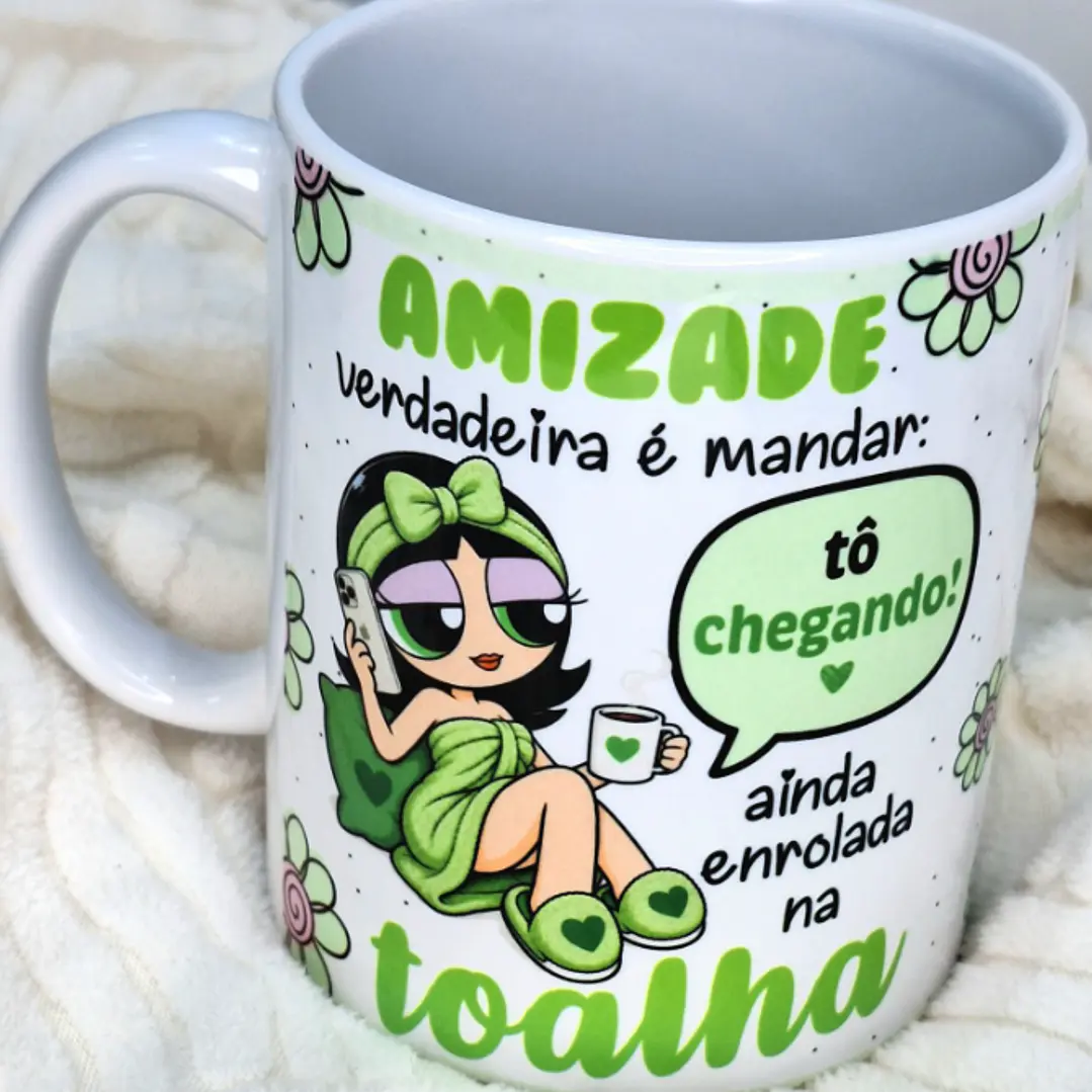 3 Artes para Caneca Amizade Verdadeira Meninas Super Poderosas Arquivo em Png 4