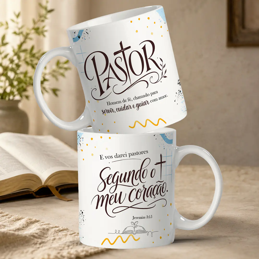 5 Artes para Caneca Dia Do Pastor Arquivo Editável  4