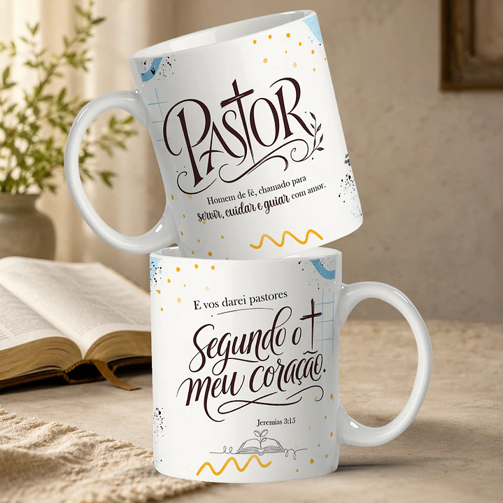 5 Artes para Caneca Dia Do Pastor Arquivo Editável  4