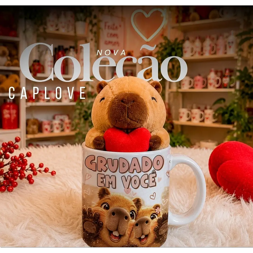 6 Artes para Caneca Dia dos Namorados Capivara Caplove Arquivo em Jpg 1