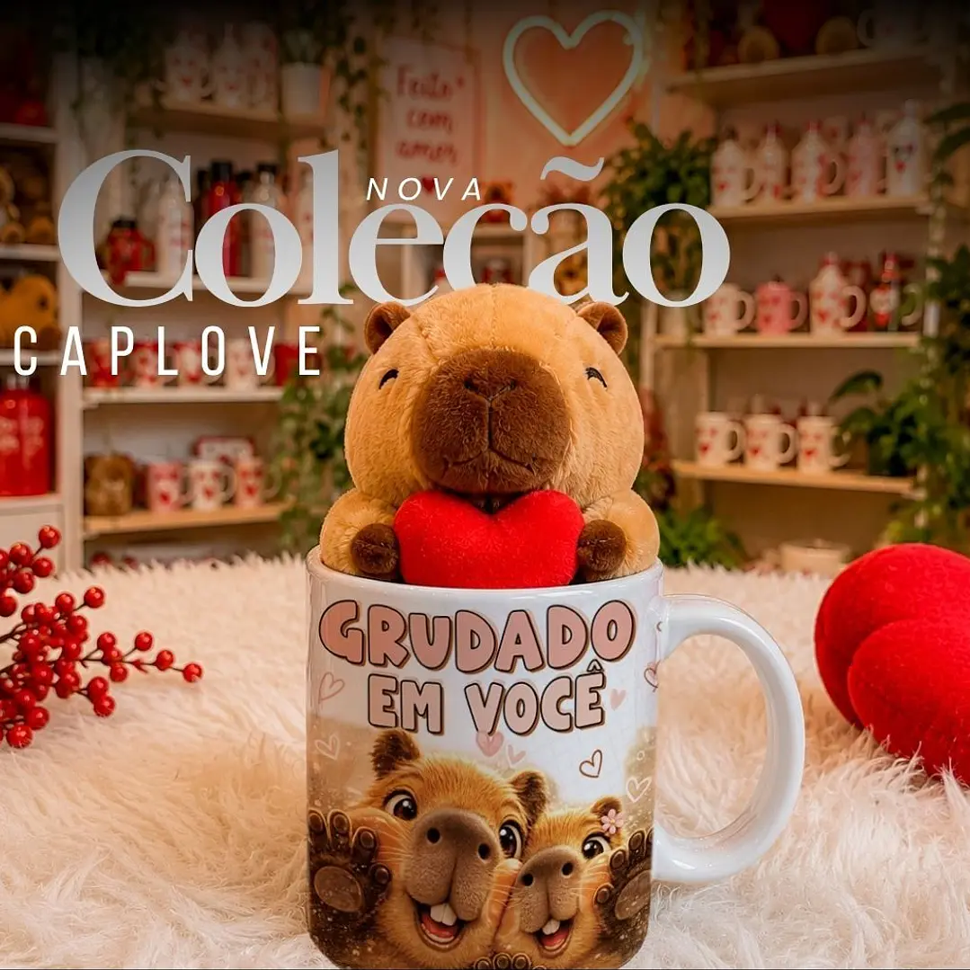 6 Artes para Caneca Dia dos Namorados Capivara Caplove Arquivo em Jpg 1