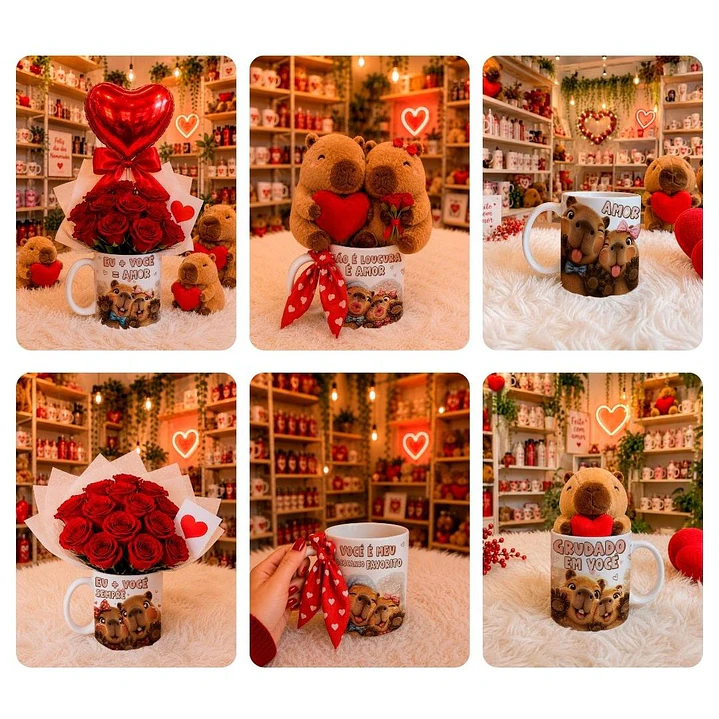 6 Artes para Caneca Dia dos Namorados Capivara Caplove Arquivo em Jpg 2