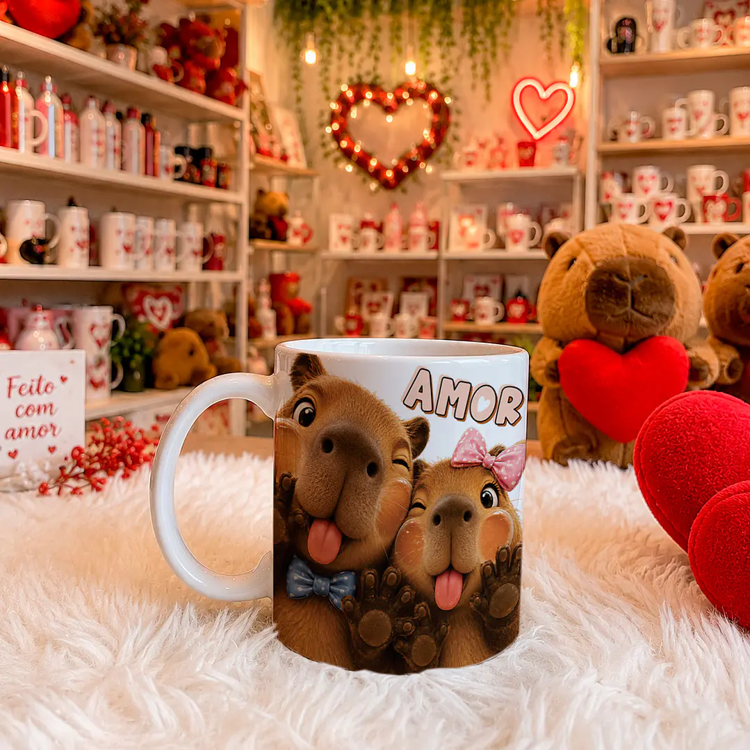 6 Artes para Caneca Dia dos Namorados Capivara Caplove Arquivo em Jpg 4