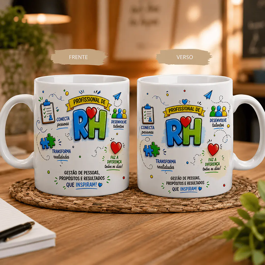 6 Artes para Caneca, Camisa Capa Profissional de Recursos Humanos Arquivo em Png  5
