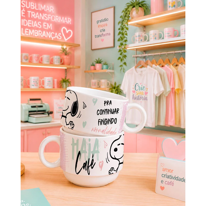 8 Artes para Caneca e Xicará Haja Café SNOOPY Arquivo em Jpg 3