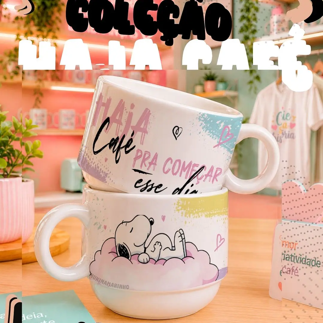 8 Artes para Caneca e Xicará Haja Café SNOOPY Arquivo em Jpg 4