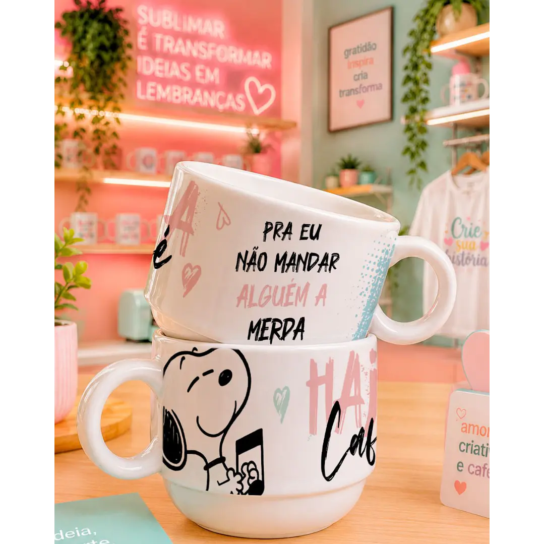8 Artes para Caneca e Xicará Haja Café SNOOPY Arquivo em Jpg 1