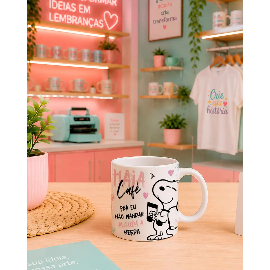 8 Artes para Caneca e Xicará Haja Café SNOOPY Arquivo em Jpg 2