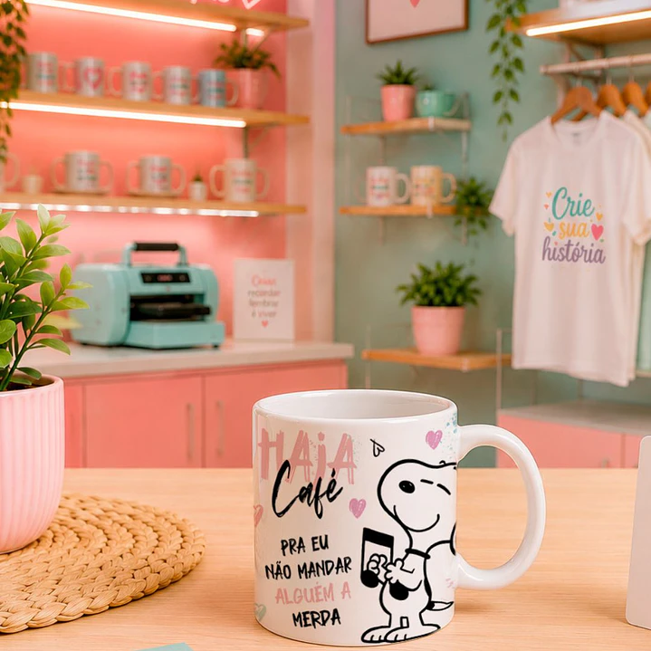 8 Artes para Caneca e Xicará Haja Café SNOOPY Arquivo em Jpg 2