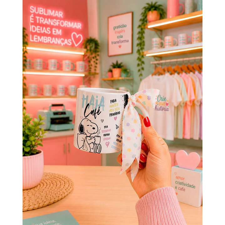 8 Artes para Caneca e Xicará Haja Café SNOOPY Arquivo em Jpg 6