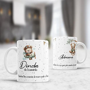 10 Artes para Caneca Padrinhos Ursinhos Minimalista Arquivo Editável 
