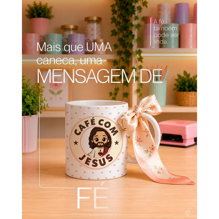 10 Artes para Caneca Santinhos Catolicos Café com Voce Arquivo Editável  1