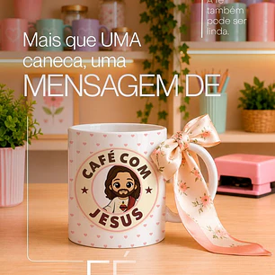 10 Artes para Caneca Santinhos Catolicos Café com Voce Arquivo Editável 