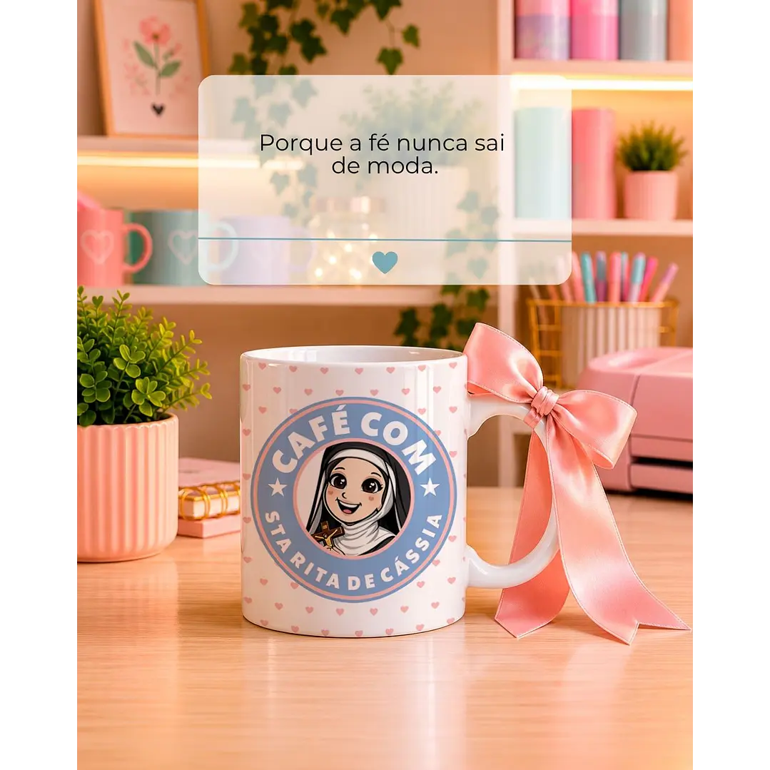 10 Artes para Caneca Santinhos Catolicos Café com Voce Arquivo Editável  2