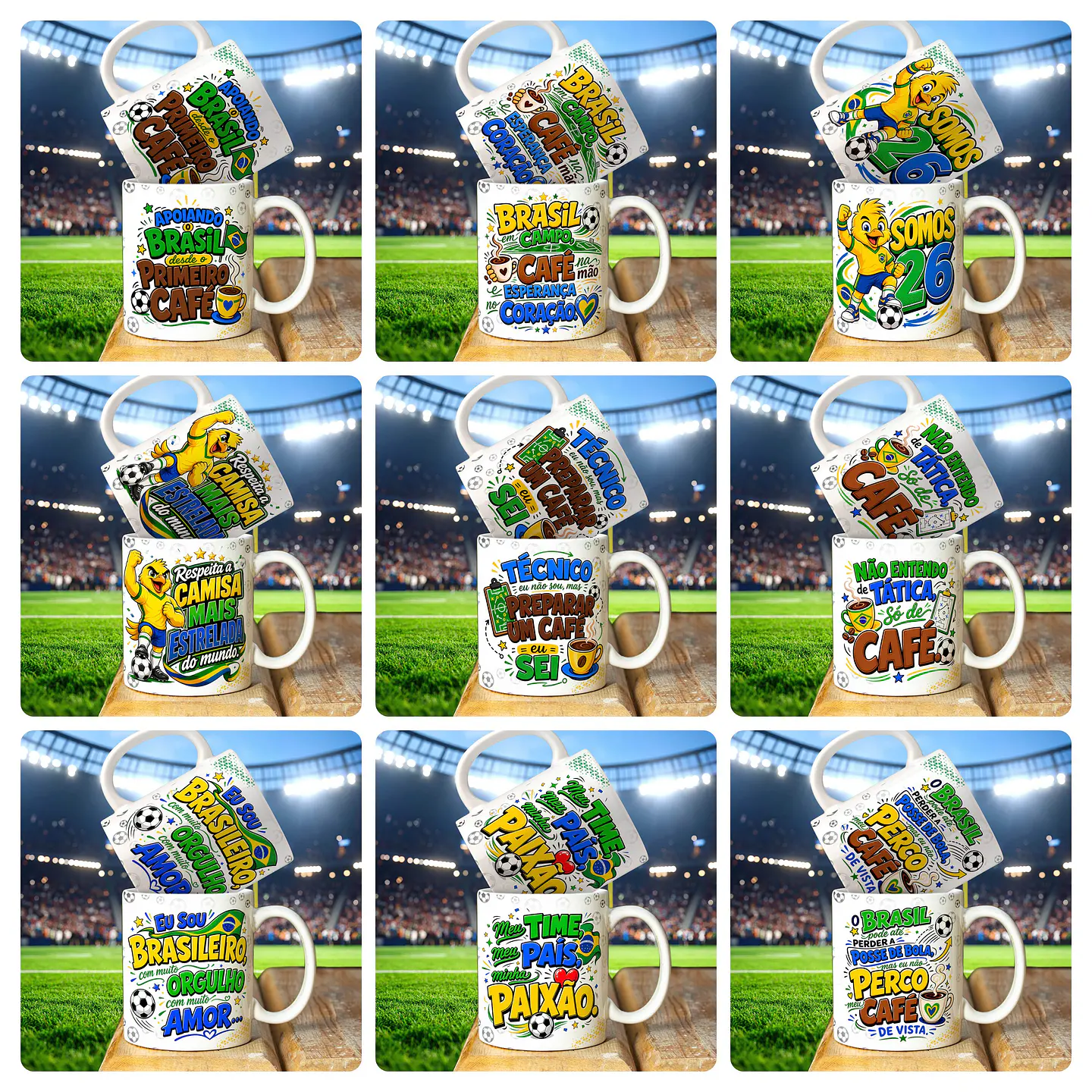 17 Artes para Caneca Brasil Copa do Mundo Arquivo em Jpg  2