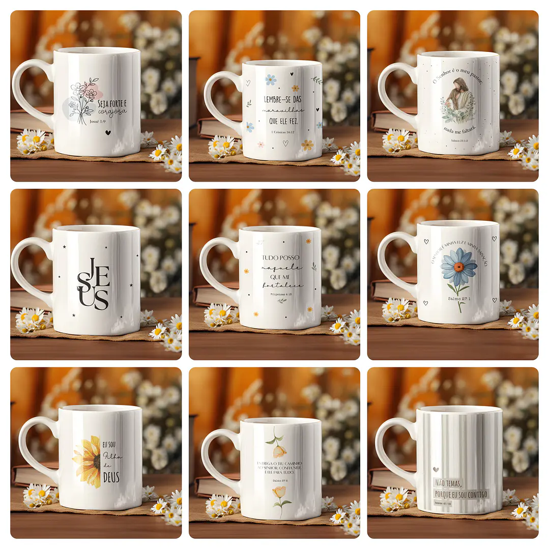 17 Artes para Caneca Jesus Frases Motivacionais Arquivo Editável  2