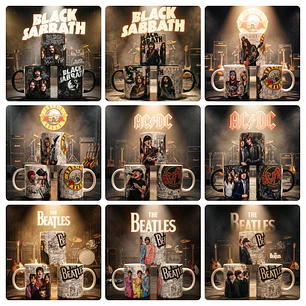 21 Artes para Caneca Rockstars Vol. 1 Arquivo em Jpg