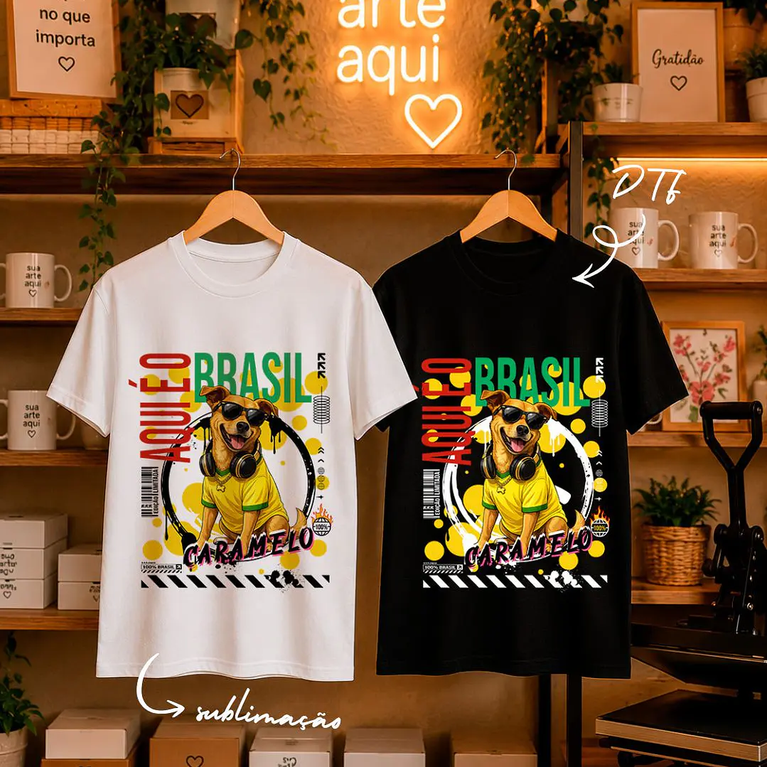23 Artes para Caneca e Camisa Cãozinho Caramelo Brasil Arquivo em Png  2