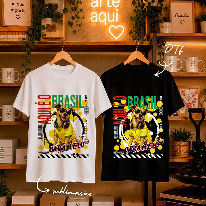 23 Artes para Caneca e Camisa Cãozinho Caramelo Brasil Arquivo em Png  2