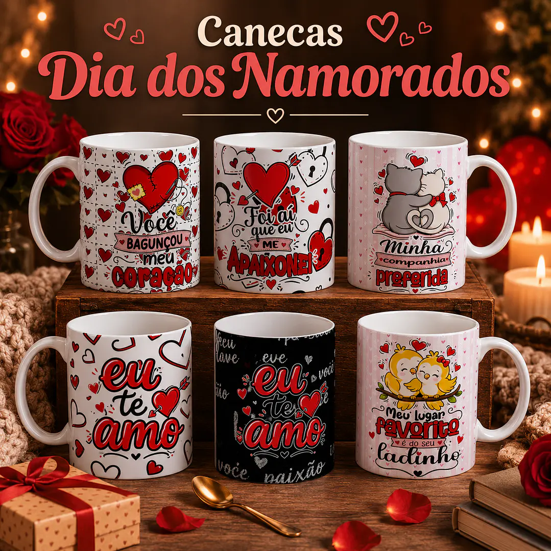 34 Artes para Caneca Almofada e Camisa Dia dos Namorados Arquivo Editável 1