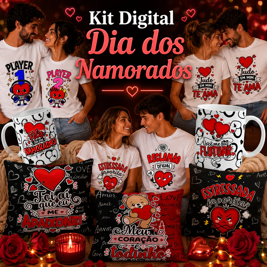 34 Artes para Caneca Almofada e Camisa Dia dos Namorados Arquivo Editável 2