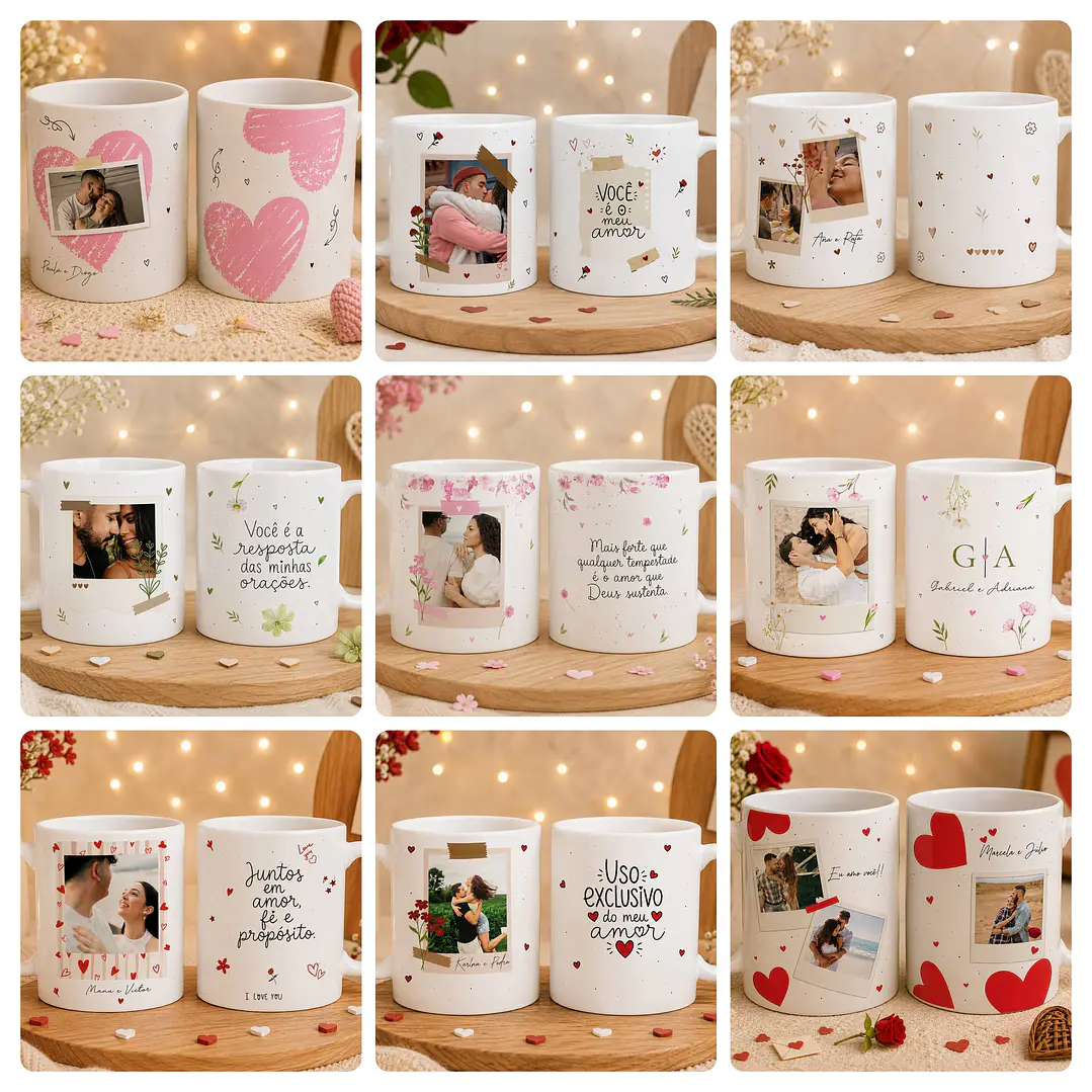 47 Artes para Caneca Dia dos Namorados Arquivos Editáveis em Canva 2
