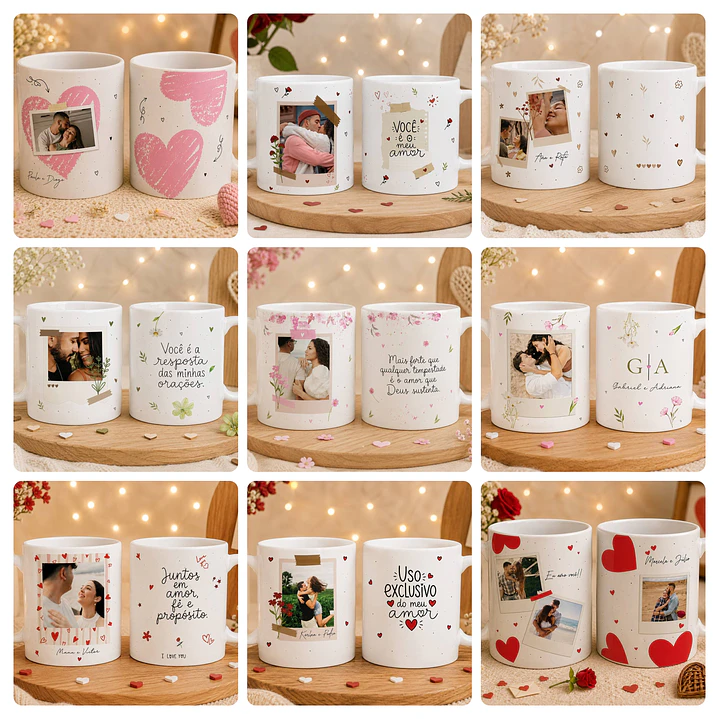 47 Artes para Caneca Dia dos Namorados Arquivos Editáveis em Canva 2