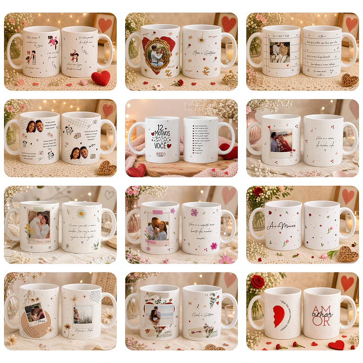 47 Artes para Caneca Dia dos Namorados Arquivos Editáveis em Canva 3