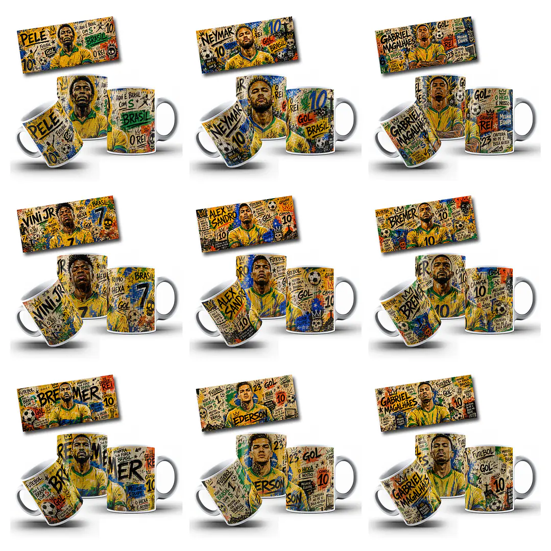 62 Artes para Caneca Copa Street Urbano Brasil Copa do Mundo Arquivo em Jpg 2