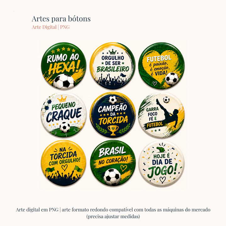 Arquivo artes para Bottons Brasil Copa do Mundo Arquivo em Png  2
