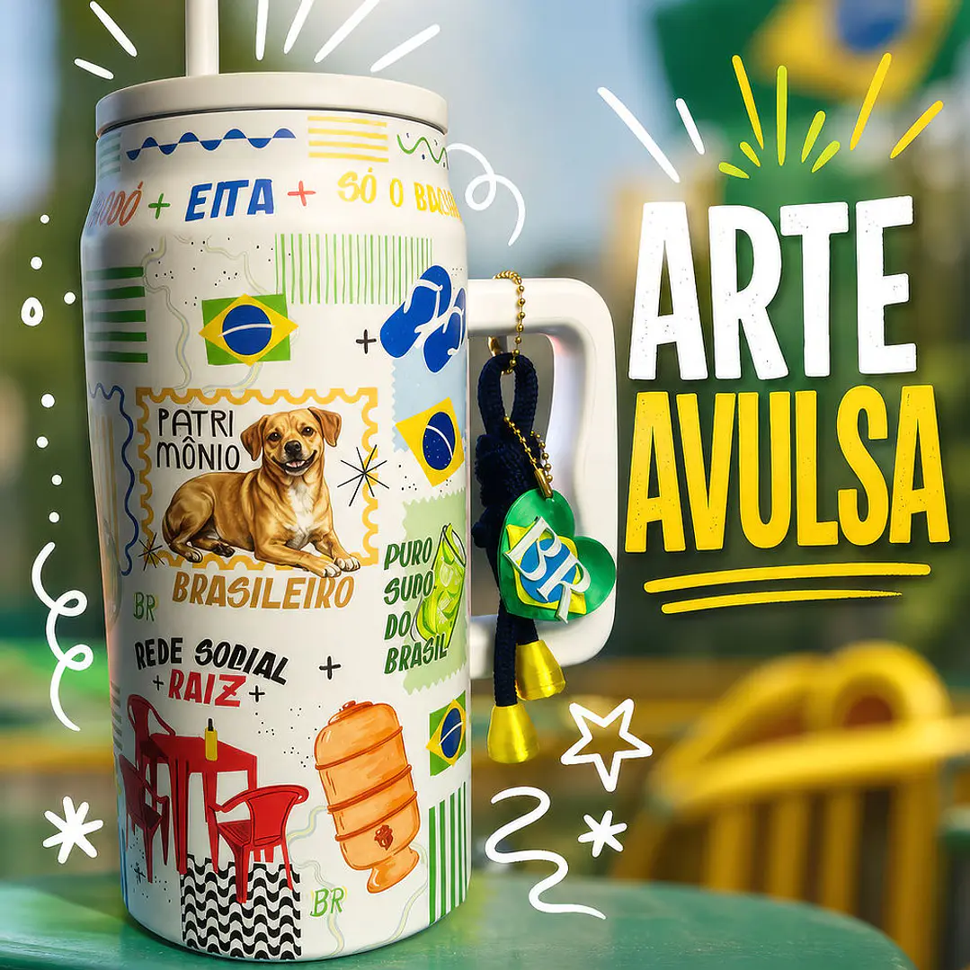 Artes para Copo e Caneca Brasilidade Arquivo Editável em Canva 1