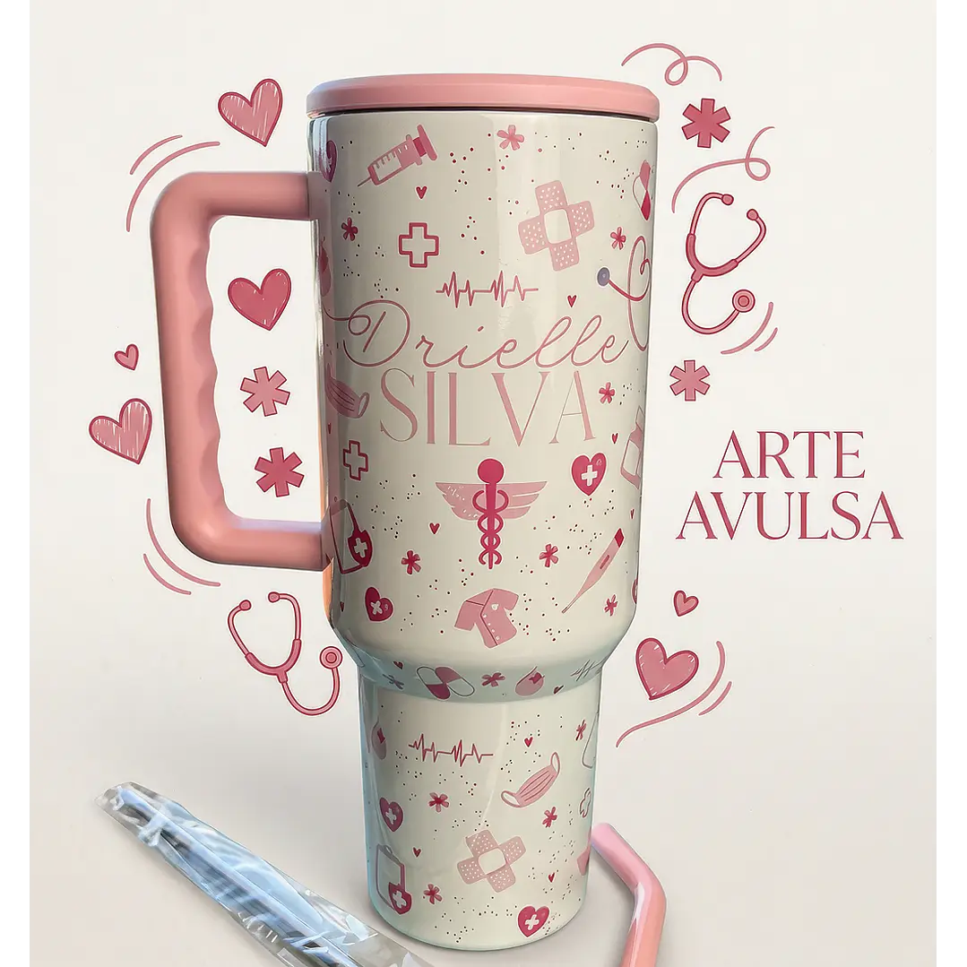 Artes para Copo e Caneca Enfermagem Arquivo Editável em Canva 1