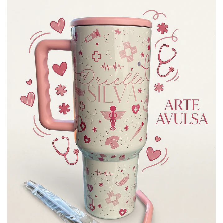 Artes para Copo e Caneca Enfermagem Arquivo Editável em Canva 1