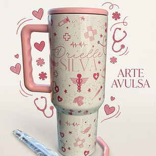 Artes para Copo e Caneca Enfermagem Arquivo Editável em Canva