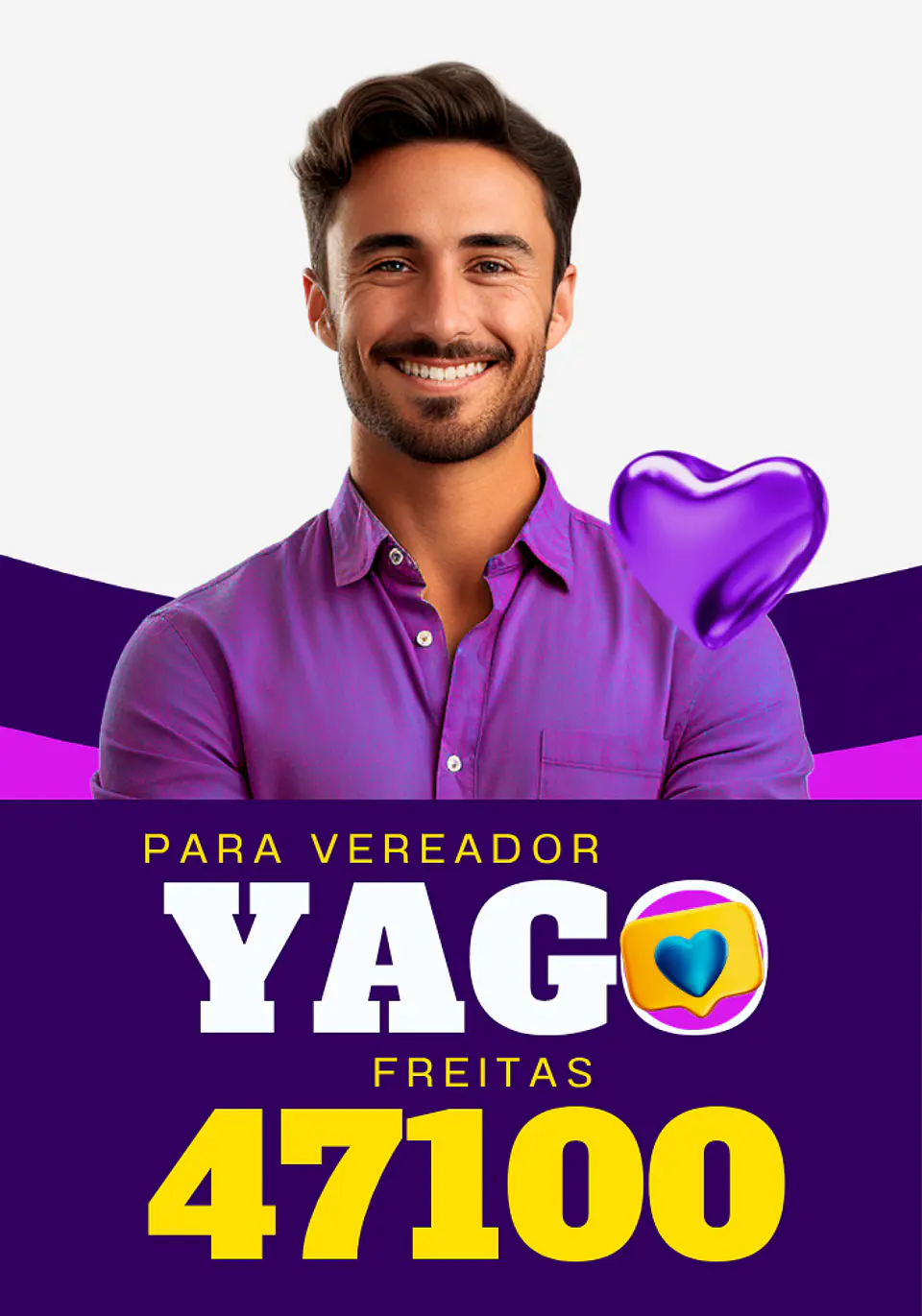 Santinho Político Profissional Editável no Canva 2