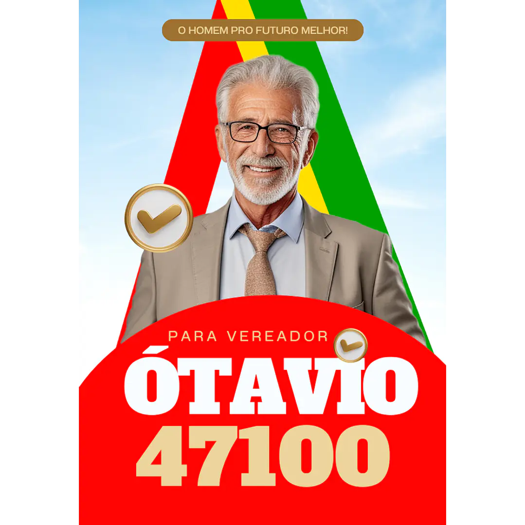 Santinho Político Minimalista Editável no Canva 2